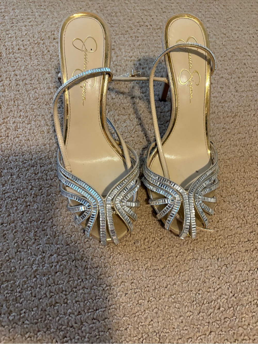 Jessica Simpson Silver Crystal ankle strap